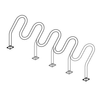 Bike rack with modern wave design