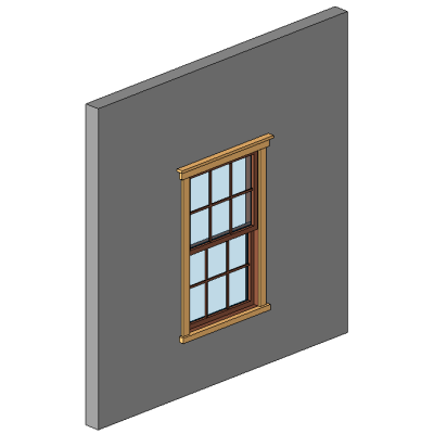 Double Hung Window with Grid & 5-Piece Trim