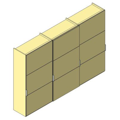 Wall cabinet with modern sliding doors