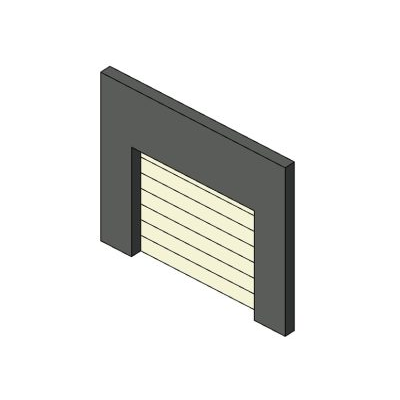 Sectional garage door with modern panels