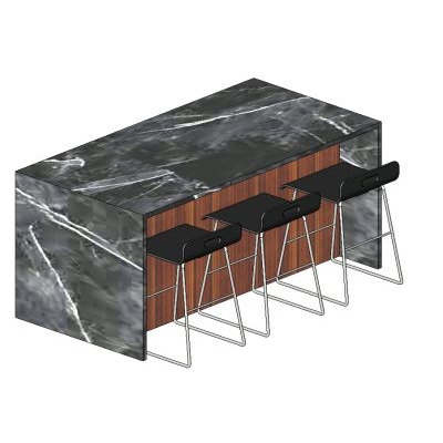 Marble-Topped Modern Kitchen Island