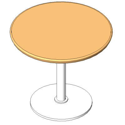 Cafe table with modern pedestal base
