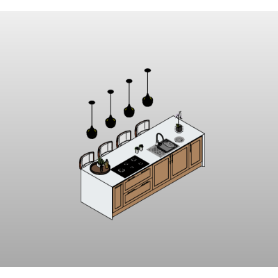 Modern Kitchen Island with Seating