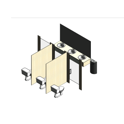 Commercial bathroom suite with modern sinks
