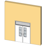 Steel double door with glass transom