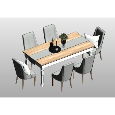 Dining table set with 6 chairs