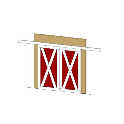 Double barn door with cross braces