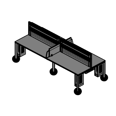 Sleek Bench Desk with Central Support