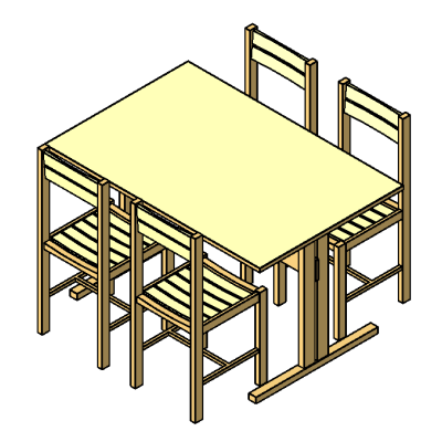 Table de restauration - Rectangulaire