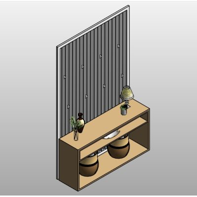 Decorative Room Divider with Console Table