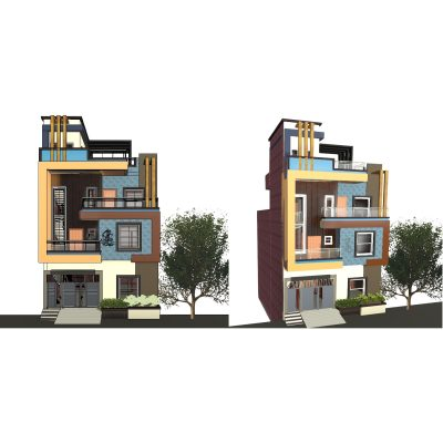 Contemporary Three-Story Residential House Design