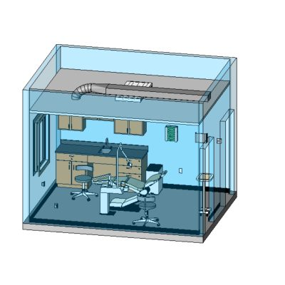 Dental office setup with detailed HVAC