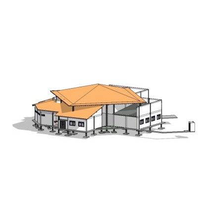 School design with modern angular roof