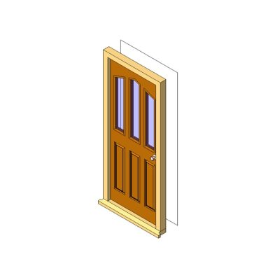 Door set with 6 customizable styles 28 Entry door with 3 detailed glass lites