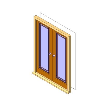 Double door with modern square windows 5 Double door with detailed glass panels