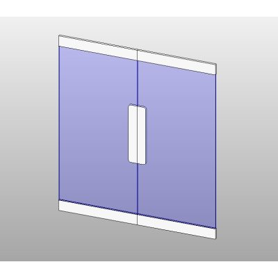 Sliding door with central glass panels 3 Glass sliding door with 2 modern panels