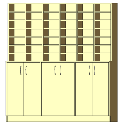 Pigeon Hole amp Cupboard Wall Unit 4937