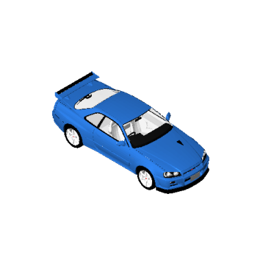 Sleek Blue Sport Car GTR