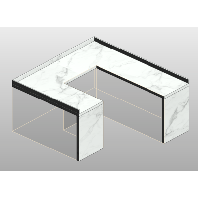 U-shaped marble reception counter