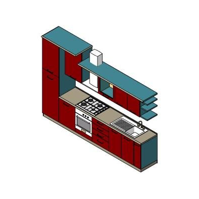 Contemporary Kitchen Unit with Appliances