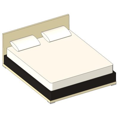 Nikka 2P Modern Bed 3D Model