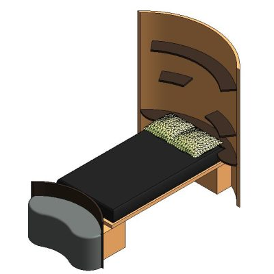 Artistic Single Bed with Curved Headboard