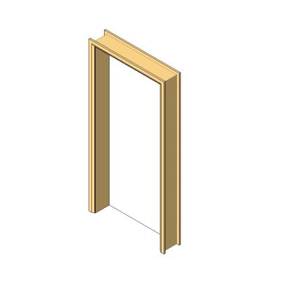 Door frame with simple wooden casing