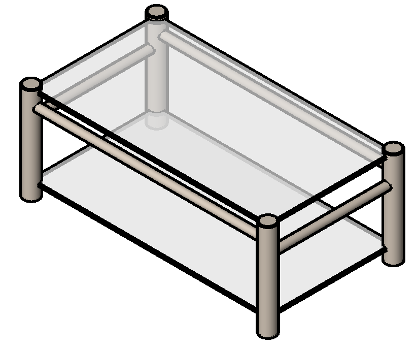 Table - Glass and tubular frame