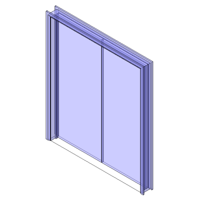 Sliding glass door with modern frame