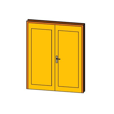 Double door with modern recessed panels