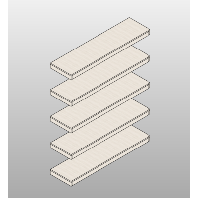 Set of 5 floating wooden shelves