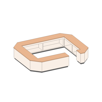 U-Shaped Cash Wrap Counter