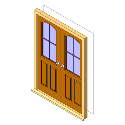 Exterior double door with arched glass