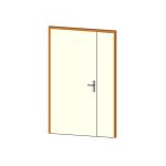 Flush double door with modern frame