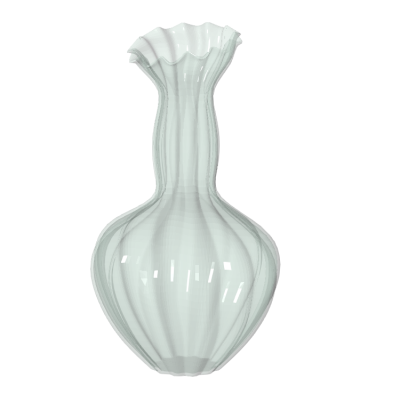 Tall fluted vase with ruffled rim