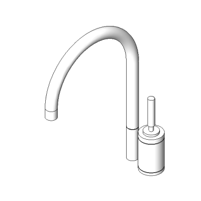 Kitchen faucet with modern gooseneck