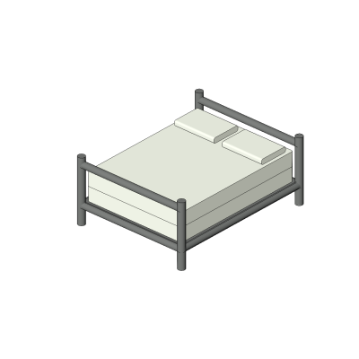 Industrial bed with modern metal frame