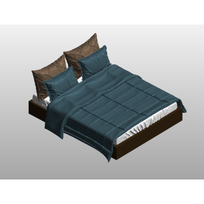 Cozy bed with modern plush headboard