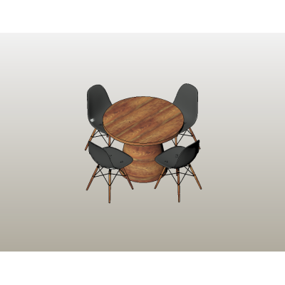 Round Dining Table with Modern Chairs
