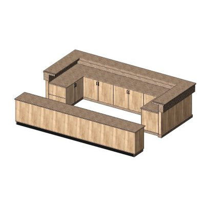 Bar Counter with Back Bar (U‑Shape)