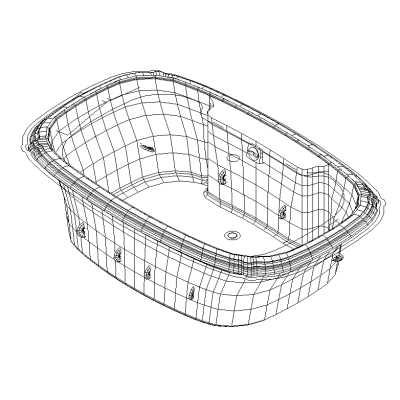 Oval Whirlpool Bathtub Design