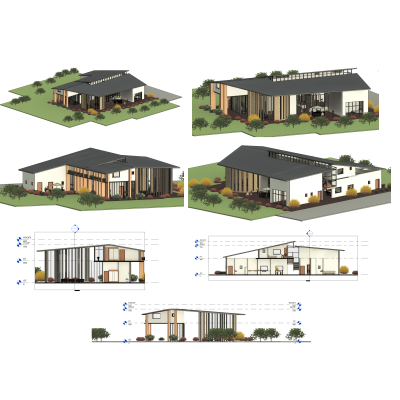 Modern Residential House with Open Floor Plan