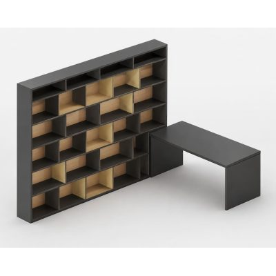 Bookshelf with integrated desk modern