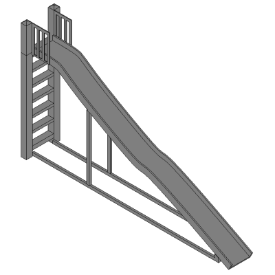 Playground slide with modern curves