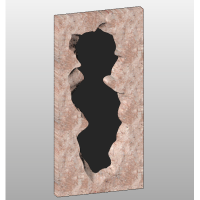 Stone mirror with organic cutout