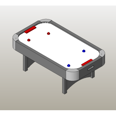 Air hockey table with accessories