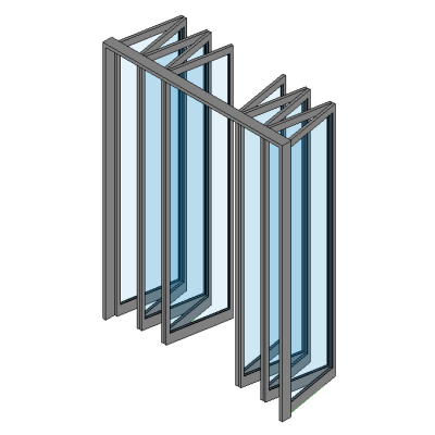 Curtain wall folding doors