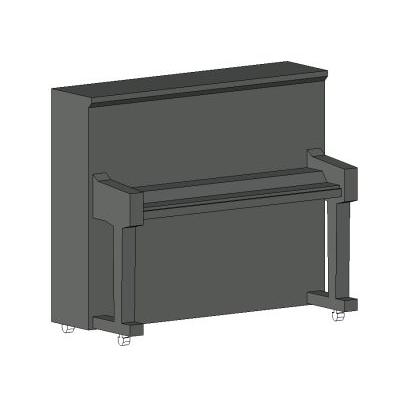 Upright piano with modern detail