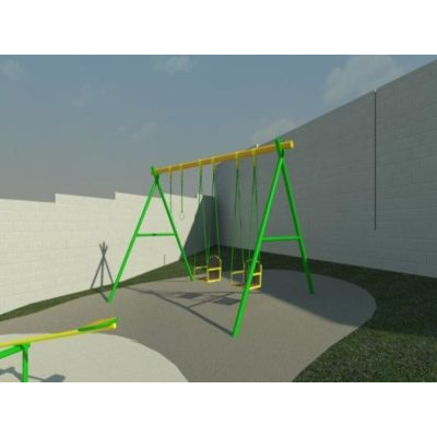 Metallic Two-Seat Swing