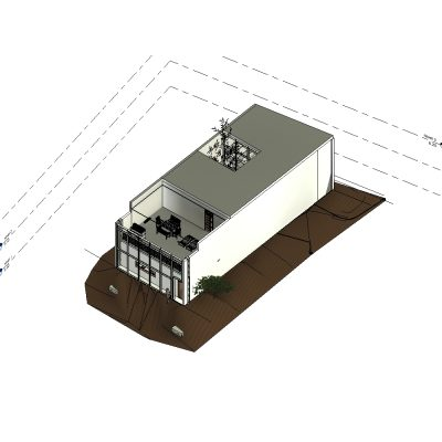 Two-level house with modern inner garden
